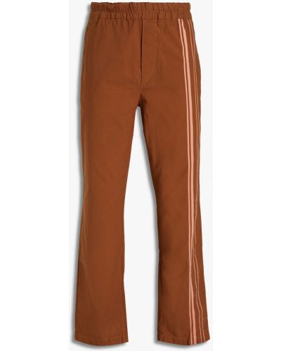 Spodnie bawełniane w paski Acne Studios, brązowy