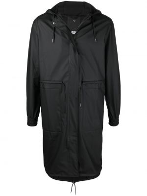 Παλτό με κουκούλα Rains μαύρο