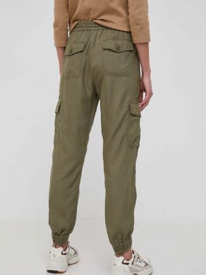 Kalhoty s vysokým pasem Lauren Ralph Lauren zelené