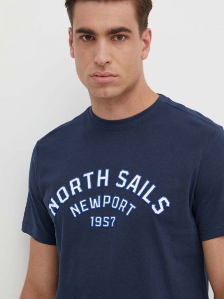 Bombažna majica North Sails modra