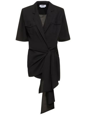 Pamučna mini haljina Msgm crna