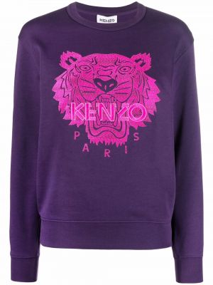 Tigerstripete brodert sweatshirt Kenzo lilla