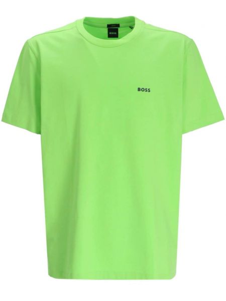 T-shirt en coton à imprimé Boss vert
