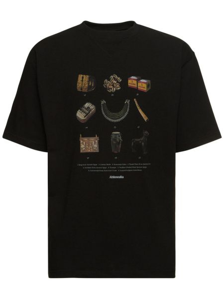 Koszulka bawełniana z nadrukiem z dżerseju Ahluwalia czarna