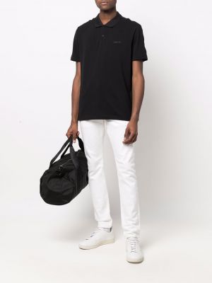 Raštuotas polo marškinėliai Calvin Klein juoda