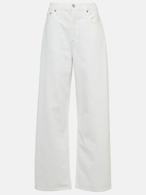 Voľné džínsy s nízkym pásom Agolde biela