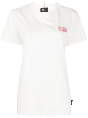 Haftowana koszulka bawełniana Moncler Grenoble biała