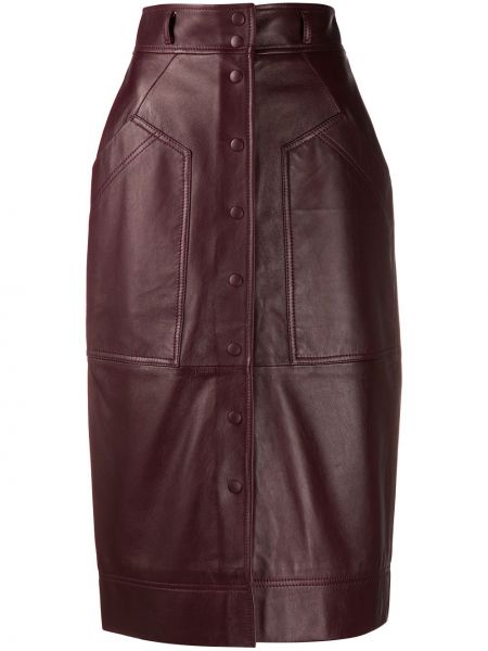 Falda de tubo ajustada de cintura alta Alberta Ferretti marrón