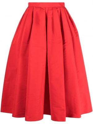Plisovaná midi sukňa Alexander Mcqueen červená
