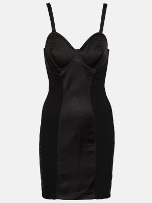 Mini vestido de raso Jean Paul Gaultier negro