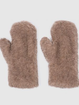 Шовкові рукавички з альпаки Max Mara коричневі