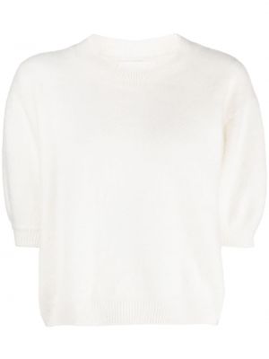 Kašmírový svetr s kulatým výstřihem Lisa Yang bílý
