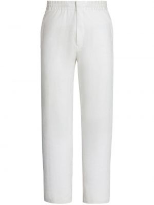 Lněné kalhoty Zegna bílé