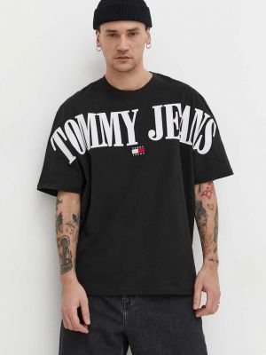 Koszulka bawełniana Tommy Jeans czarna
