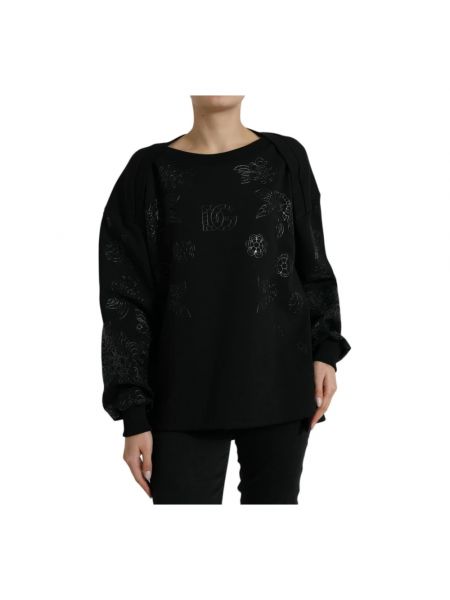 Sweter z naszywkami Dolce And Gabbana czarny