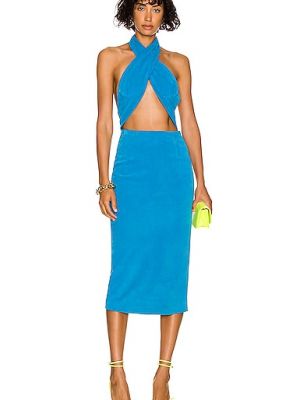 Mini šaty Laquan Smith, modrá