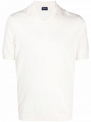 Βαμβακερή μπλούζα Drumohr λευκό