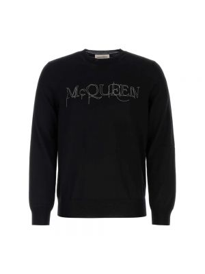 Sweter wełniany Alexander Mcqueen czarny