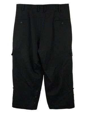 Vlněné kalhoty Yohji Yamamoto černé