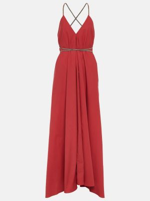 Длинное платье Brunello Cucinelli красное