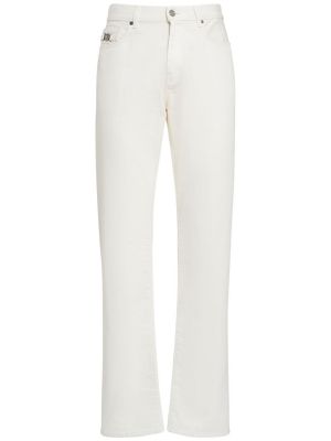 Puuvillased teksapüksid Versace valge