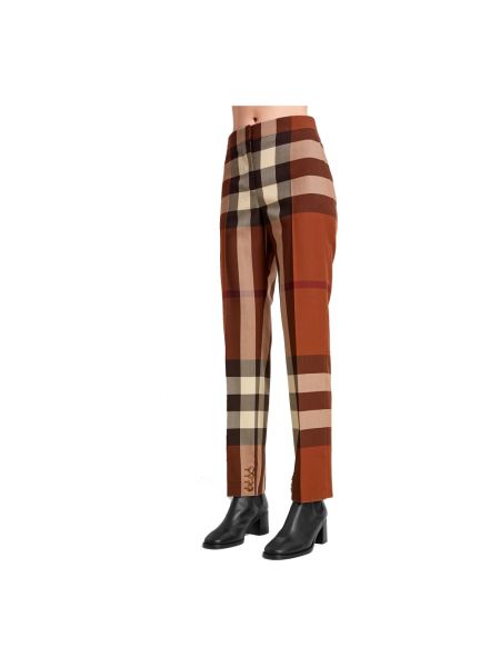 Pantalones rectos de lana Burberry marrón