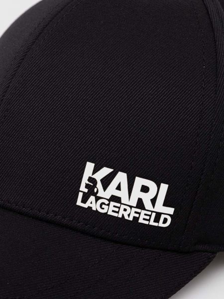 Czapka z daszkiem z nadrukiem Karl Lagerfeld czarna