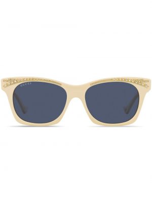 Saulesbrilles ar kristāliem Gucci Eyewear balts