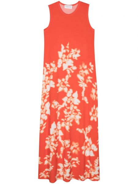 Kvetinové dlouhé šaty s potlačou Christian Wijnants oranžová