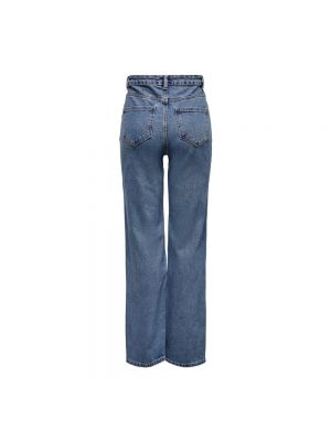 Straight jeans mit geknöpfter mit reißverschluss Only blau
