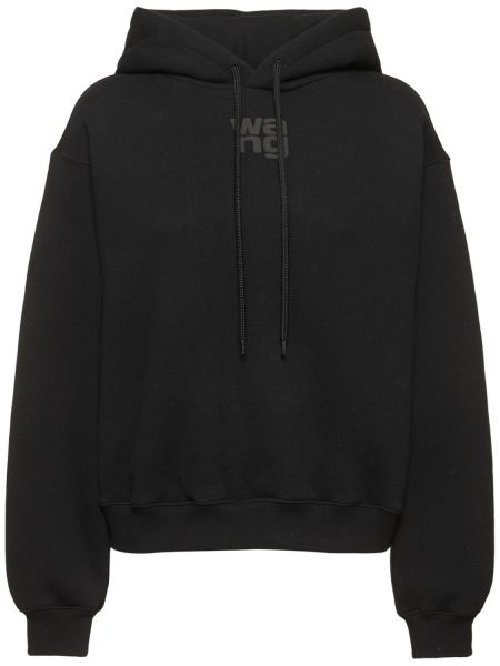 Hoodie i bomull Alexander Wang svart