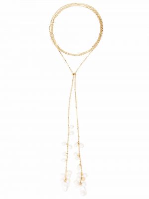 Złoty naszyjnik z pereł Jil Sander
