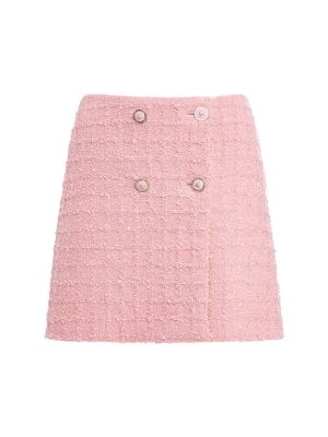Mini suknja od tvida Versace ružičasta