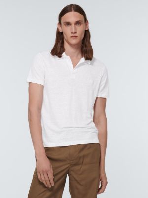 Lininis polo marškinėliai Vilebrequin balta