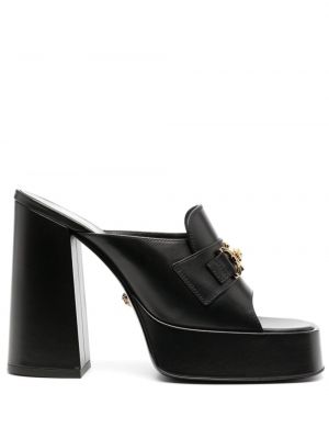 Papuci tip mules cu platformă Versace negru