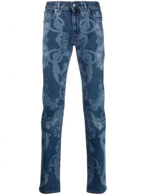 Trykt stretch jeans Versace blå