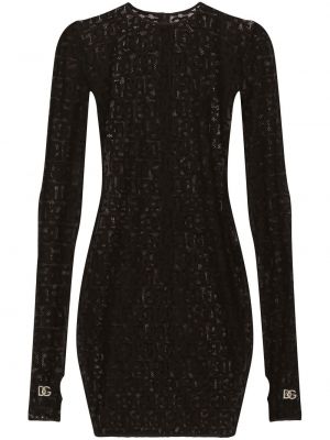 Mini-abito ricamato Dolce & Gabbana nero