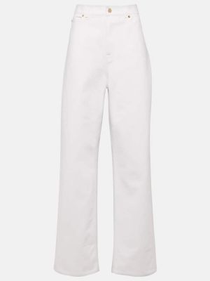 Laia lõikega kõrge vöökohaga sirged teksapüksid Valentino valge