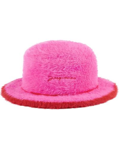 Кожа шапка Jacquemus розово