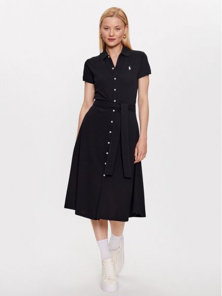 Srajčna obleka Polo Ralph Lauren črna