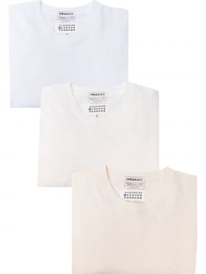 Памучна тениска slim Maison Margiela бяло