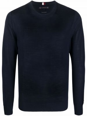 Džemper s okruglim izrezom Tommy Hilfiger plava