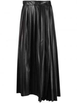 Kožená sukně s vysokým pasem Msgm - černá