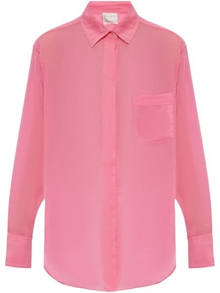 Bombažna svilena srajca Forte_forte roza