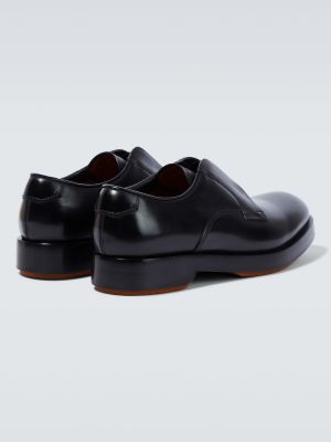 Кожени обувки в стил дерби Zegna черно