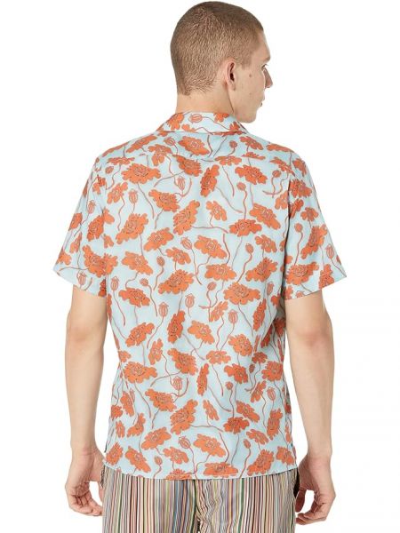 Рубашка в цветочек Paul Smith оранжевая