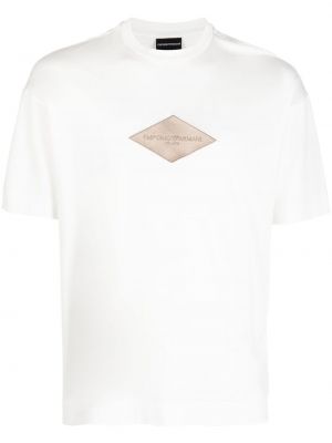 Majica z vezenjem Emporio Armani bela