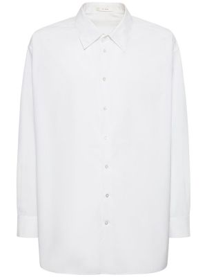 Памучна риза с дълъг ръкав The Row бяло
