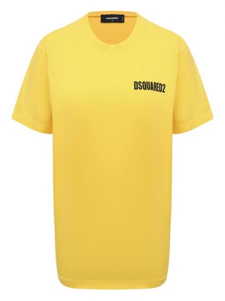 Хлопковая футболка Dsquared2 желтая