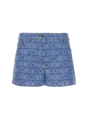 Shorts en jean en jacquard Moschino bleu